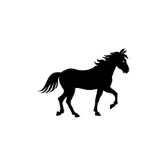 horse silhouette isolated on white