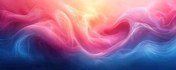 Obraz premium Background vibrant blend of swirling pink, red, and blue hues in an abstract fluid art composition, perfect for dynamic backfrop and creative backgrounds