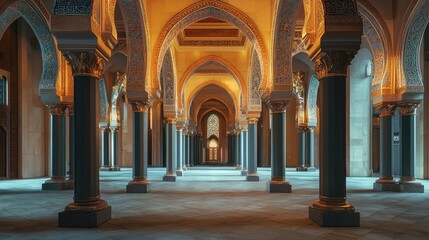 Obraz premium Majestic Arched Columns in Ornate Architectural Space