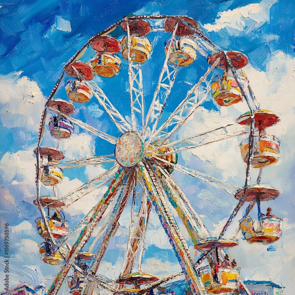 Wall mural ferris wheel in the park