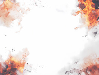 Fiery abstract art with shades of orange and gray on white background. Perfect for design projects.