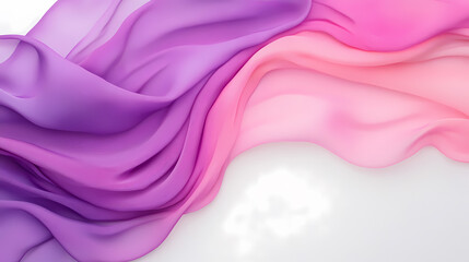 Fototapeta premium Soft, flowing fabric in shades of purple and pink creates a dreamy, romantic atmosphere. The ombre effect is stunning!