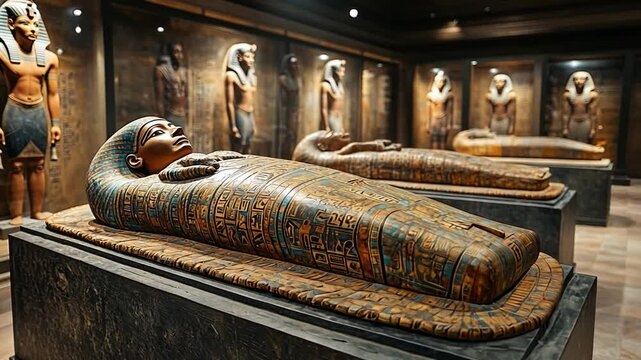This Museum showcases sarcophagi and statues, highlighting ancient Egyptian artistry and culture.