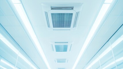 Obraz premium Air Conditioners in Empty Office Space