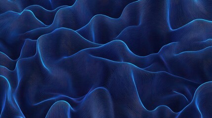 Obraz premium A trendy and fashionable seamless abstract pattern featuring flowing blue waves, creating a modern and stylish background with fluid lines and dynamic movement.