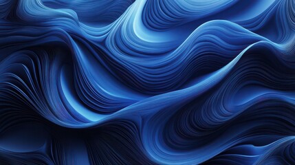 Obraz premium A trendy and fashionable seamless abstract pattern featuring flowing blue waves, creating a modern and stylish background with fluid lines and dynamic movement.