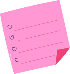 Paper Note With Hearts List