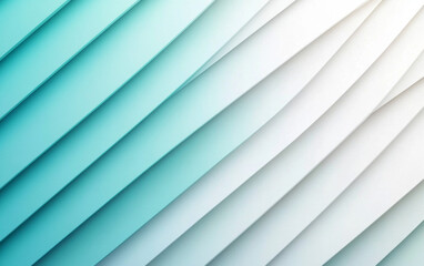 Fototapeta premium Cool aquamarine and light grayish white abstract pattern background. Geometric shape. Line stripe angle facet triangle fold. Color gradient. Noise grain. Business, tech. Design. Minimal.
