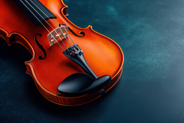 Fototapeta premium close up of glowing violin showcasing its craftsmanship