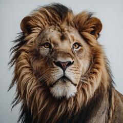 Fototapeta premium A tribal-style lion illustration on a white background.