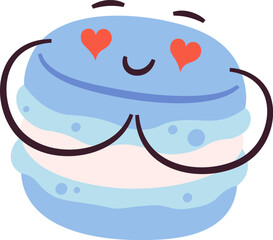 Hand Drawn Macaroon Character With Lovely Face