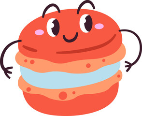 Funny Macaroon Character
