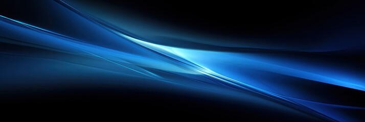 Fototapeta premium Abstract blue waves, dynamic energy flow, cosmic swirls, glowing particles, deep space background, ethereal light streams, fluid motion, futuristic design, digital art, high contrast, sleek curves, ne