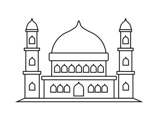 Vector illustration of Mosque, Masjid, theme background, greeting card, banner, social media post