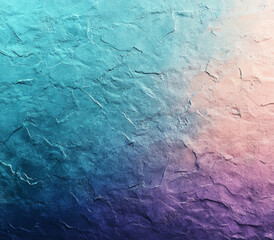 Fototapeta premium Blue and peach gradient fading into lavender and emerald tones. Soft pastel granular textures with metallic shimmer.