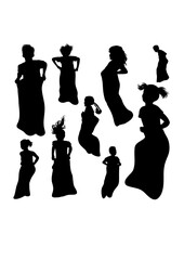 Kid potato sack race silhouettes