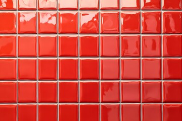 Naklejka premium Grid of Glossy Red Square Tiles