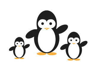 Fototapeta premium Vector illustration of Penguin, theme background, greeting card, banner, logo, design, social media post