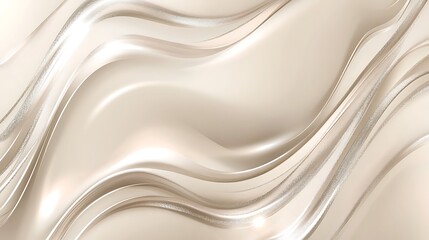 Obraz premium Elegant Beige and Silver Swirling Abstract Design