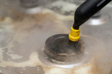 quickly remove tough frozen grease and grime from the surface of a built-in hob, gas hob, cooktop...