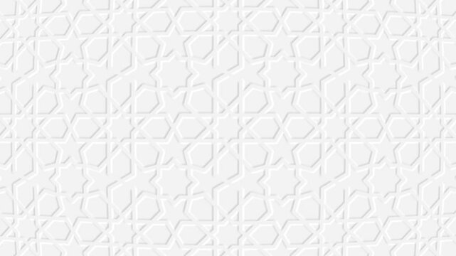 Abstract ornament animation, geometric background with islamic pattern, 4k seamless looping video