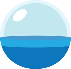 Gashapon toy Plastic Capsule in blue color icon.