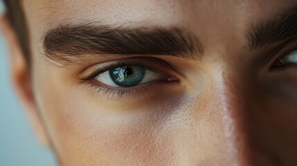 Close-up of a handsome young man's face, highlighting a smooth complexion and well-groomed features.