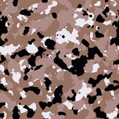 Fototapeta premium Seamless mocha brown and white fashion military camouflage pattern vector