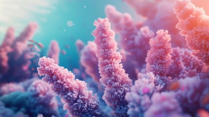 Fototapeta premium Coral Reef Plants in Gentle Light and Soft Focus