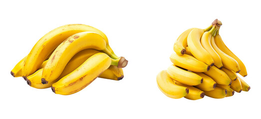 Fresh Bananas on Transparent Background