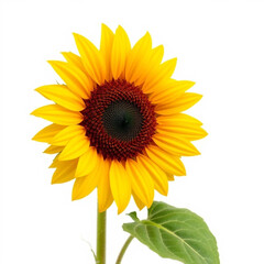 Fototapeta premium Beautiful sunflower, with isolated on white background 