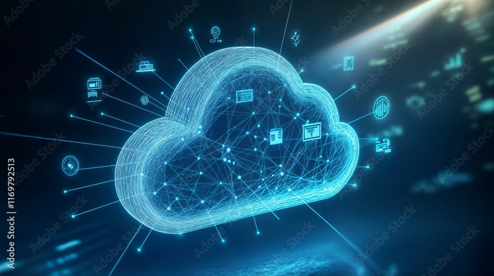 Poster cloud computing connecting global network and data storage system