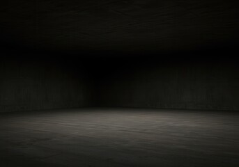 Mysterious dark empty room with subtle textures and shadows