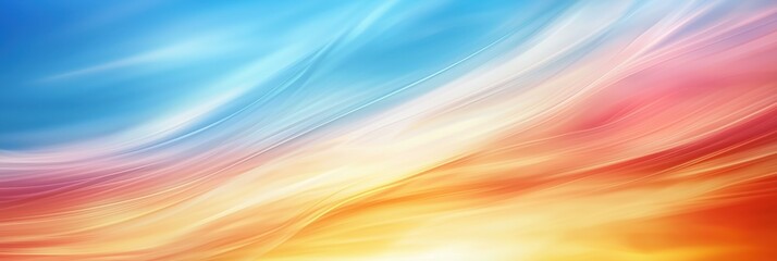 Obraz premium A fresh spring blue sunny sky background with blurred warm sunny glow. Defocused. background,