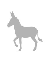 Donkey silhouette on white background. Donkey icon flat vector illustration design. Silhouette Donkey. 
