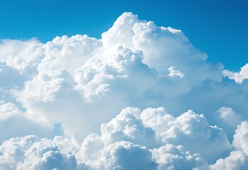 Naklejka premium Aerial View of Fluffy White Clouds in the Sky