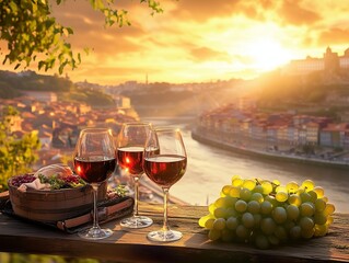 Porto Portugal old town on the Douro river beautiful view