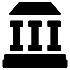 Building Court House Glyph Icon