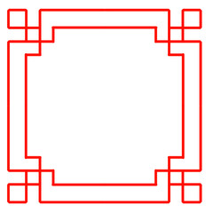 Chinese Style Red Line Frame 