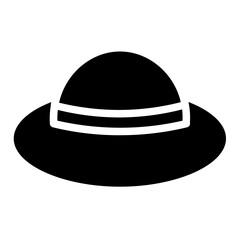 Hat Summer Beach Glyph Icon