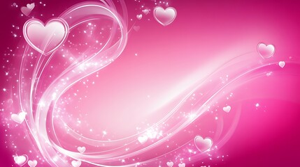 Pink Hearts Swirling Abstract Background Design