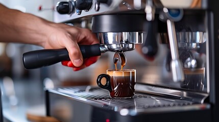 Espresso Preparation: A Barista's Skill in Action