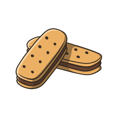 Milk biscuit sandwiches filled with chocolate cream