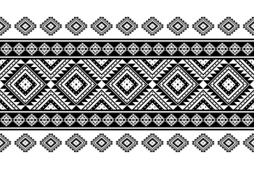 Geometric ethnic oriental seamless pattern traditional Design for background,carpet,wallpaper.clothing,wrapping,Batik fabric,Vector illustration.embroidery style - Sadu, sadou, sadow or sado