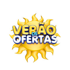 Verão selo 3D render para composição