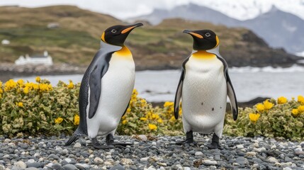 Fototapeta premium Vibrant Wildlife in Coastal Ecosystem with Dynamic Movement
