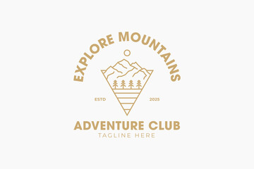 Obraz premium Adventure Logo Nature, Travel, and Outdoor Exploration. Emblem Wilderness Journey Hiking, Camping, and Nature Discovery.