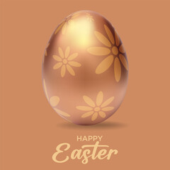 Easter egg. Realistic 3D golden Easter egg. Vector gold Easter egg. Golden eggs. Gold egg. Decorative gold egg. Golden eggs vector illustration. Spring golden egg. Golden eggs. Happy Easter golden egg