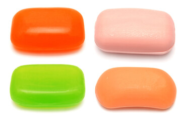 Collection of soap isolated on white background
