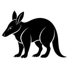 Aardvark Silhouette on White